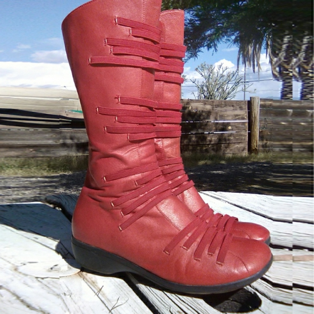 Miz Mooz LEATHER Orso (ORIG!): Red Moto Boots: 10
